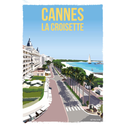 AF228- Lot de 5 Affiches Cannes la Croisette - 20x30cm